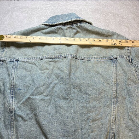 Zara Women's Denim Trucker‎ Jacket Size XXL Distressed Grunge - Picture 4 of 9